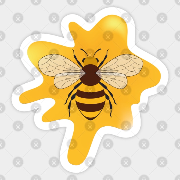 Bee on Honey Sticker by Pearsville